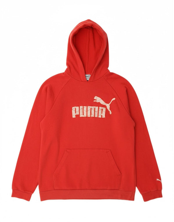 Chłopięcy sweter z kapturem i grafiką PUMA, 13-14 lat, czerwony