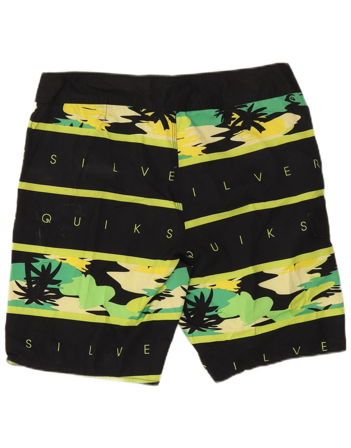 Męskie spodenki kąpielowe Quiksilver z grafiką, duże, czarne, poliestrowe paski