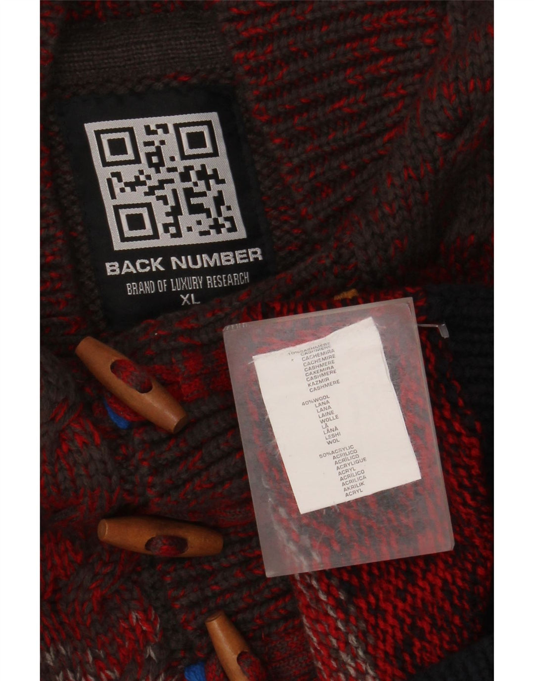 Damski sweter zapinany na guziki w stylu VINTAGE UK 18 XL w kolorze czerwonym