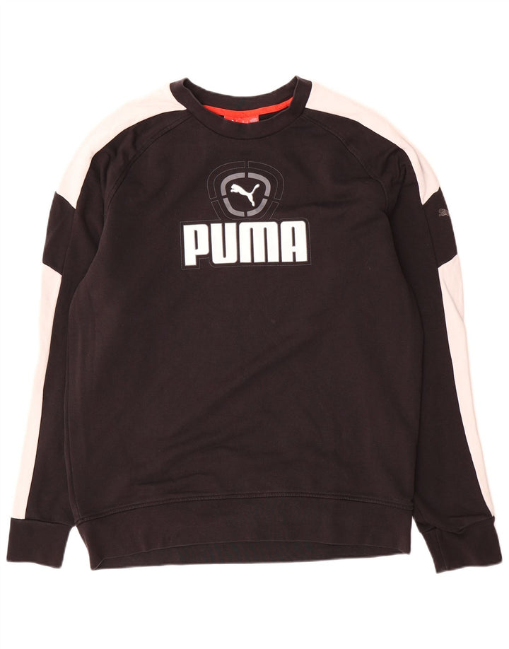 Męska bluza Puma z grafiką, duża, czarna, bawełniana z blokami kolorów