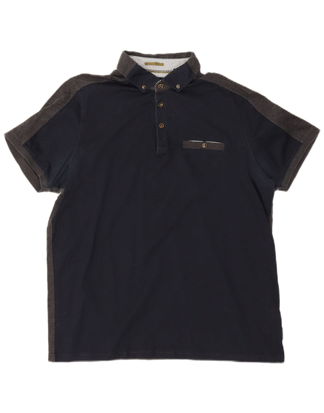 Męska koszulka polo Ted Baker, rozmiar 4, duża, granatowa, bawełniana w bloki kolorów