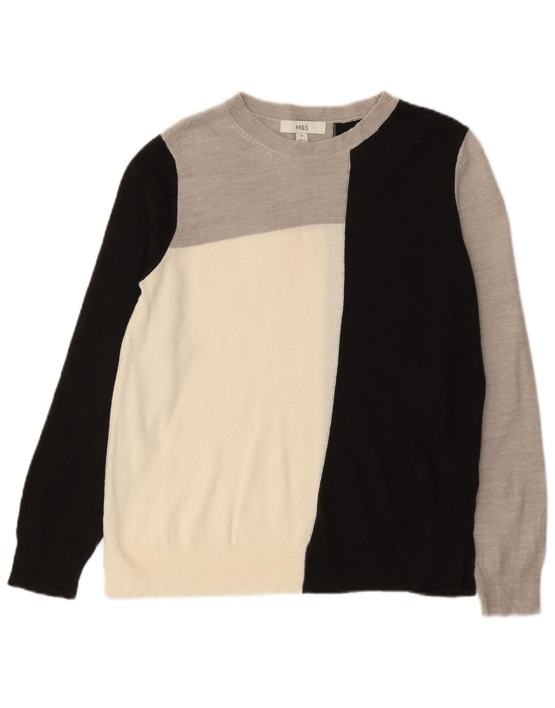 Marks & Spencer Damski sweter z dekoltem w łódkę, UK 10, mały, szary