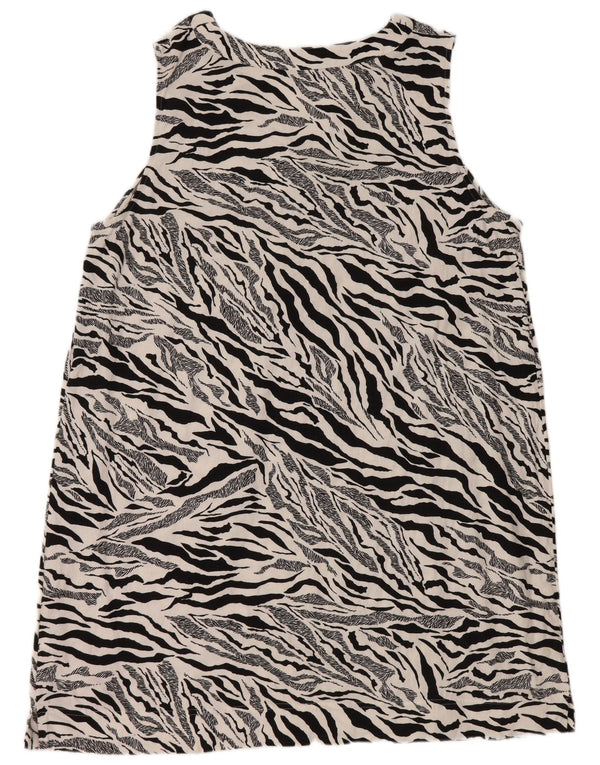 Marks & Spencer Damska sukienka typu shift bez rękawów UK 22 2XL Biały nadruk zwierzęcy