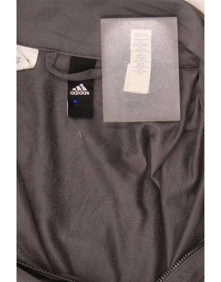 Adidas Męska bluza dresowa, duża, szara, poliestrowa