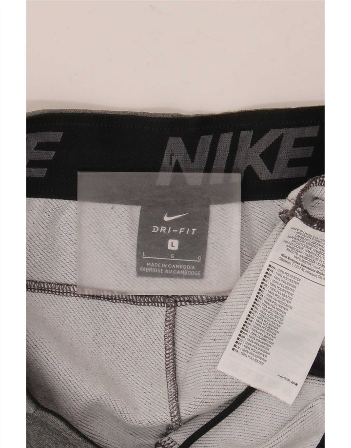 Męskie spodnie dresowe Nike Dri Fit, duże, szare, poliestrowe
