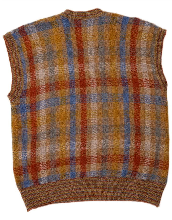 Podkoszulek męski w stylu vintage, kamizelka, duża, wielobarwna krata