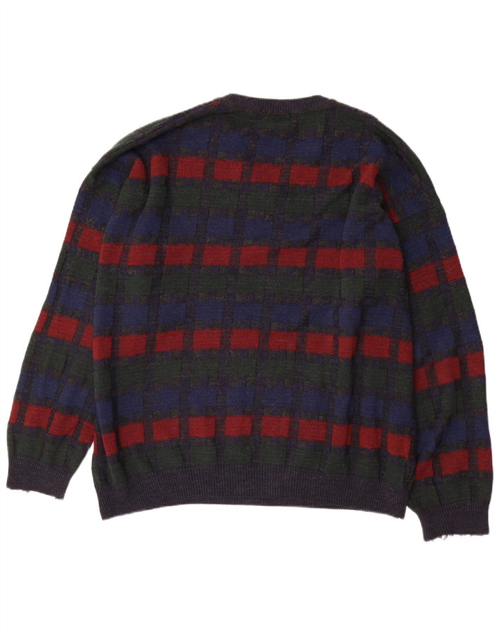 Męski sweter Jockey z dekoltem w kształcie litery V, 2XL, szara kratka