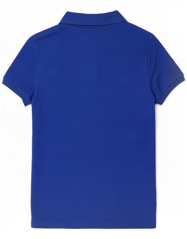 Damska koszulka polo slim fit Tommy Hilfiger UK 18 XL niebieska bawełniana