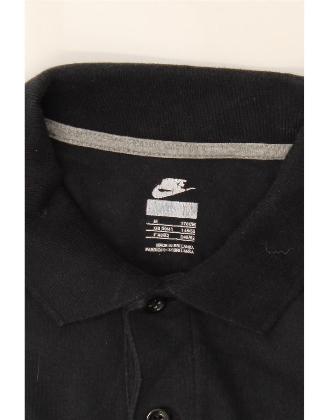 NIKE Mens Polo Shirt UK 39/40 Medium Black Cotton Vintage Nike and Second-Hand Nike from Messina Hembry 
