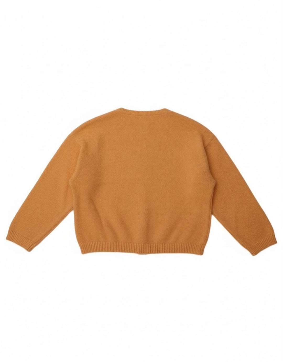 Sweter damski w stylu vintage, krótki kardigan UK 14, średnia wełna pomarańczowa