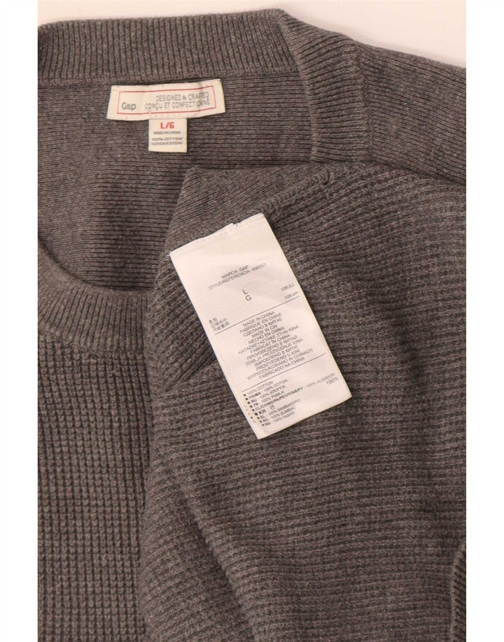Męski sweter Gap z okrągłym dekoltem, duży, szary, bawełniany