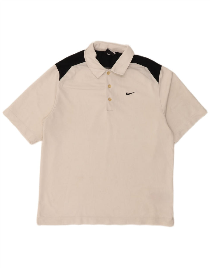 Męska koszulka polo Nike UK 38/41 Poliester w kolorze średniej bieli