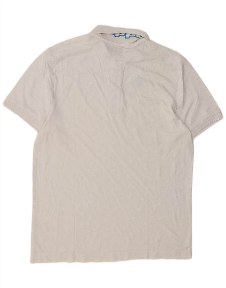 Męska koszulka polo Kappa z grafiką 2XL, biała bawełna