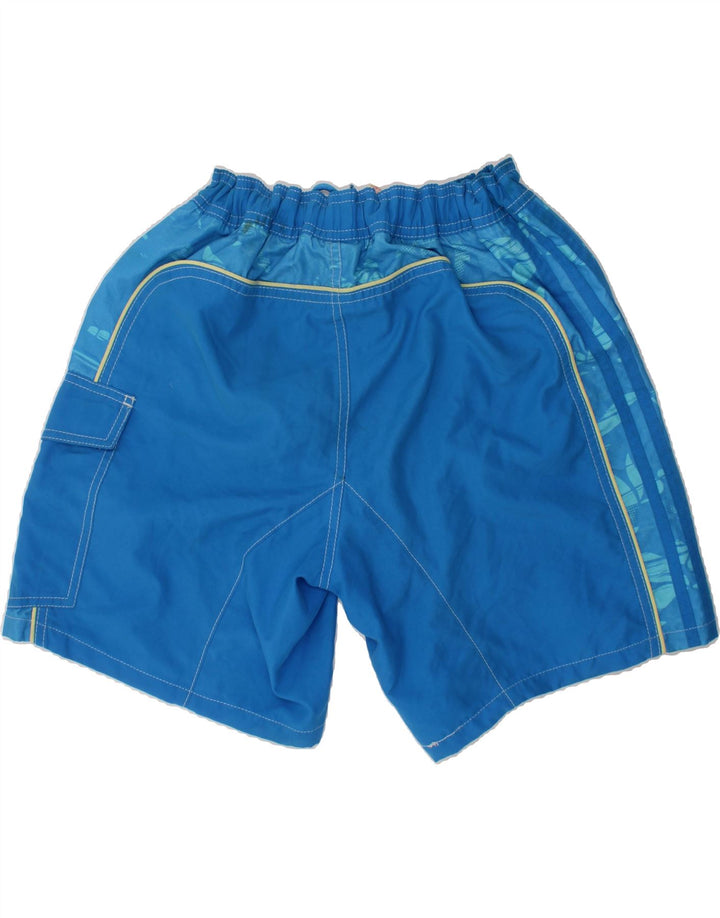ADIDAS Boys Swimming Shorts 13-14 Years  Blue Floral Polyester Vintage Adidas and Second-Hand Adidas from Messina Hembry 