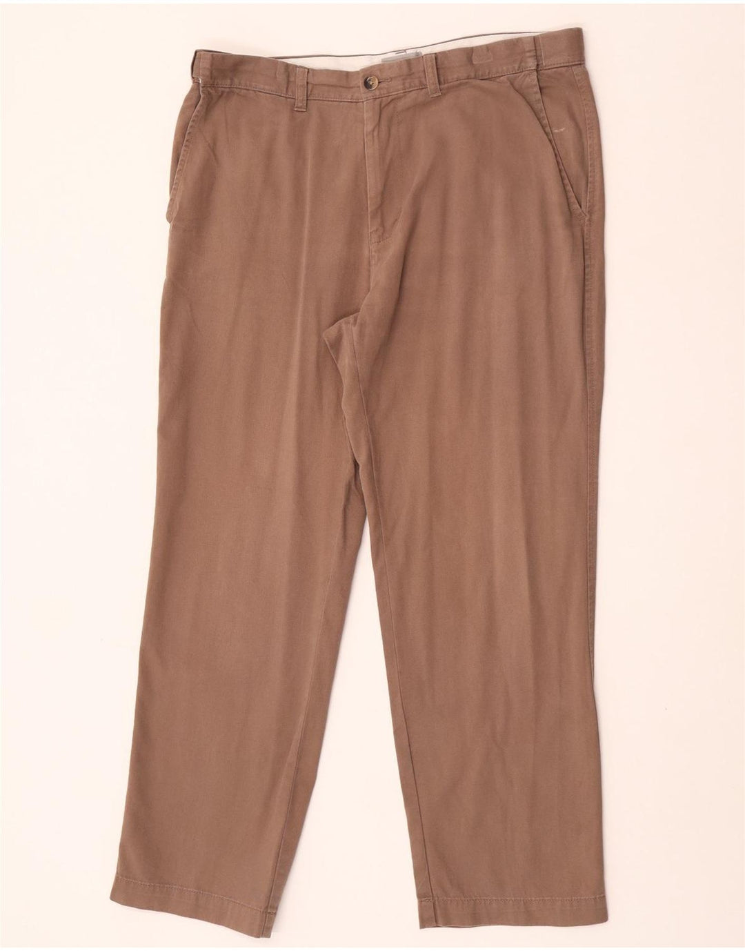 Męskie spodnie chino o regularnym kroju Marks & Spencer W36 L29 Brązowa bawełna