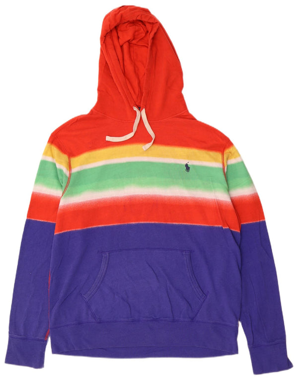 Męski sweter z kapturem Polo Ralph Lauren, duży, wielokolorowy, bawełniany w paski