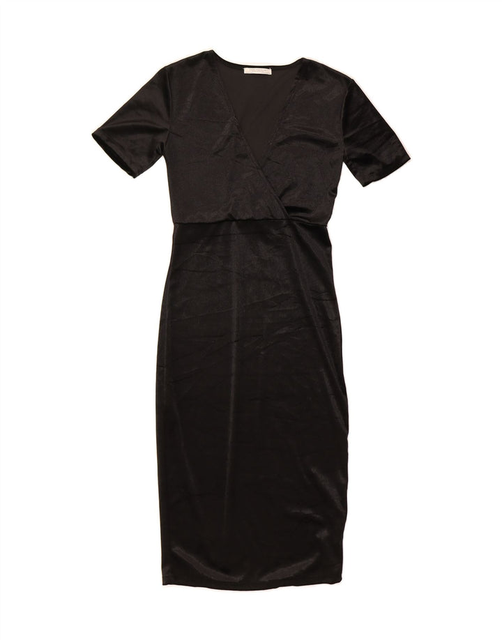 ZARA Womens Velour Sheath Dress UK 8 Small Black Vintage Zara and Second-Hand Zara from Messina Hembry 