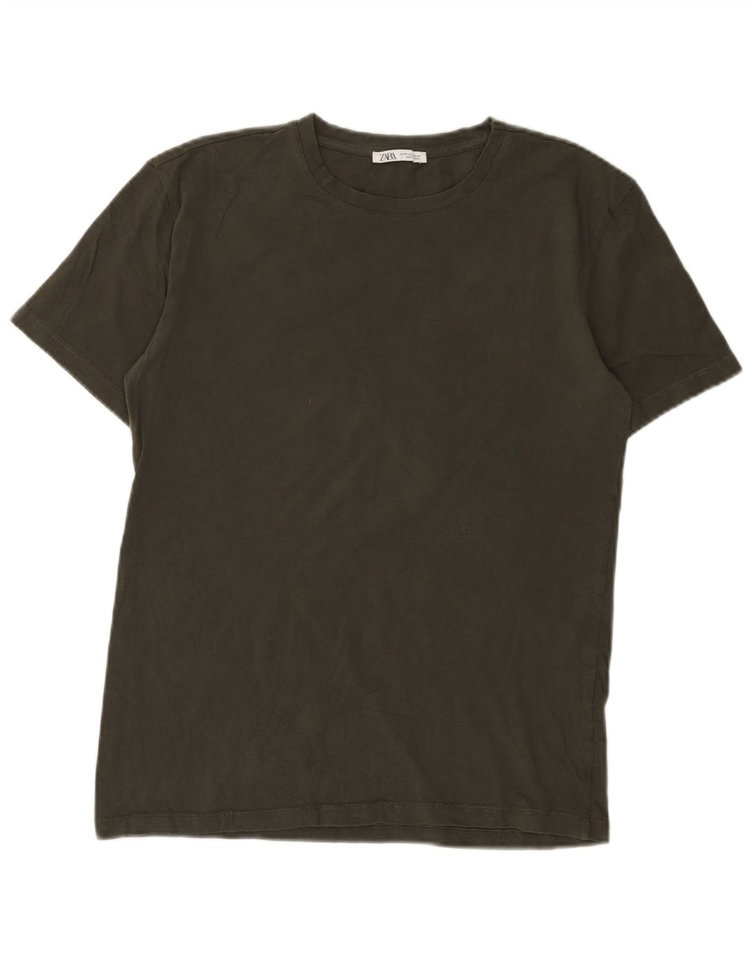 T-shirt męski Zara, bawełniany, średnio brązowy