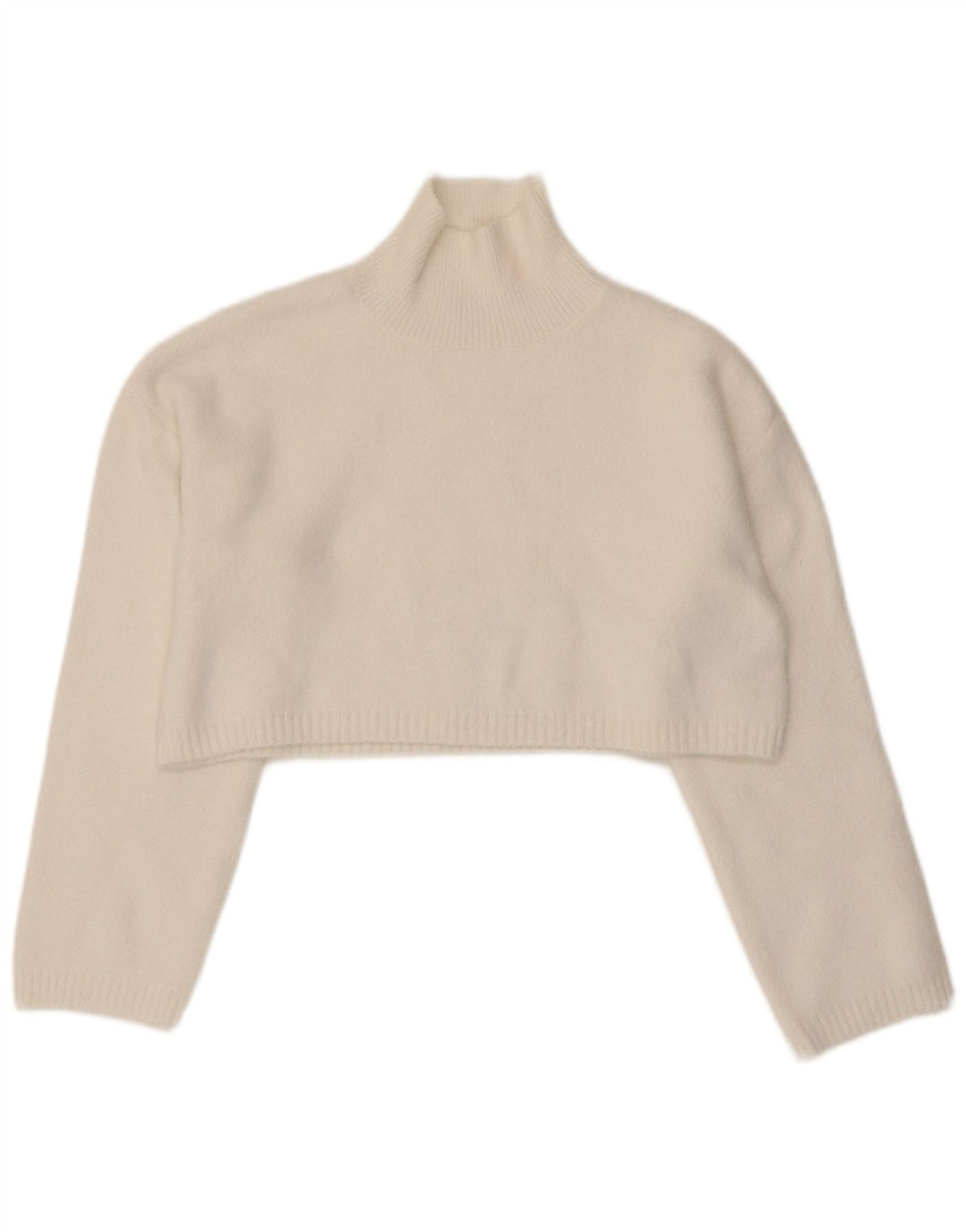 Damski sweter z golfem Zara UK 10 Small White Poliamid