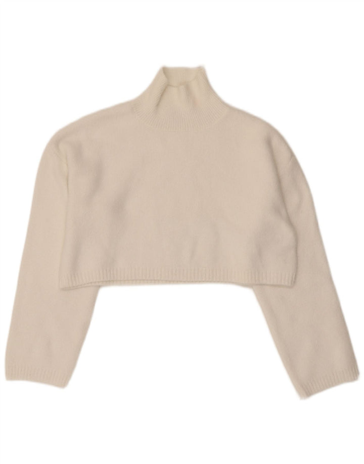 Damski sweter z golfem Zara UK 10 Small White Poliamid