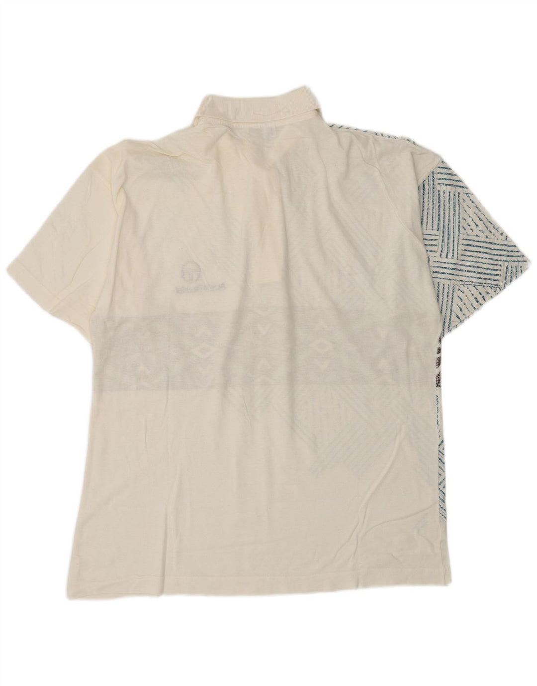 Męska koszulka polo Sergio Tacchini IT 50 Średnio biała, geometryczna bawełna