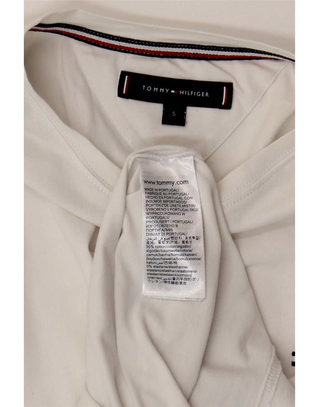 T-shirt męski TOMMY HILFIGER, mały, biały, bawełniany