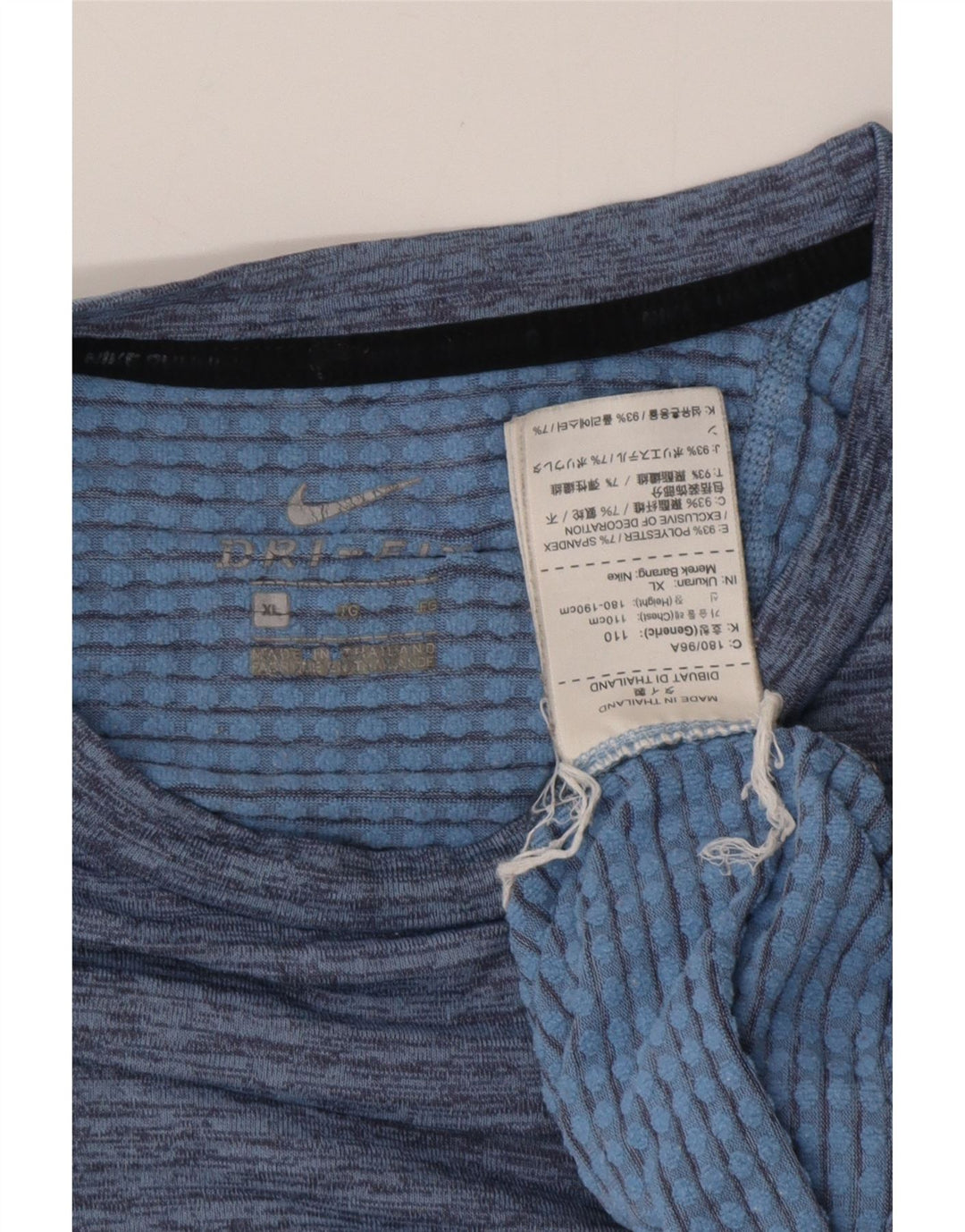 Męski T-shirt NIKE Dri Fit, top XL, niebieski, nakrapiany poliester