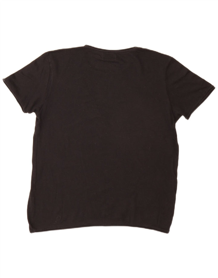 T-shirt męski Zara, duży, czarny, bawełniany