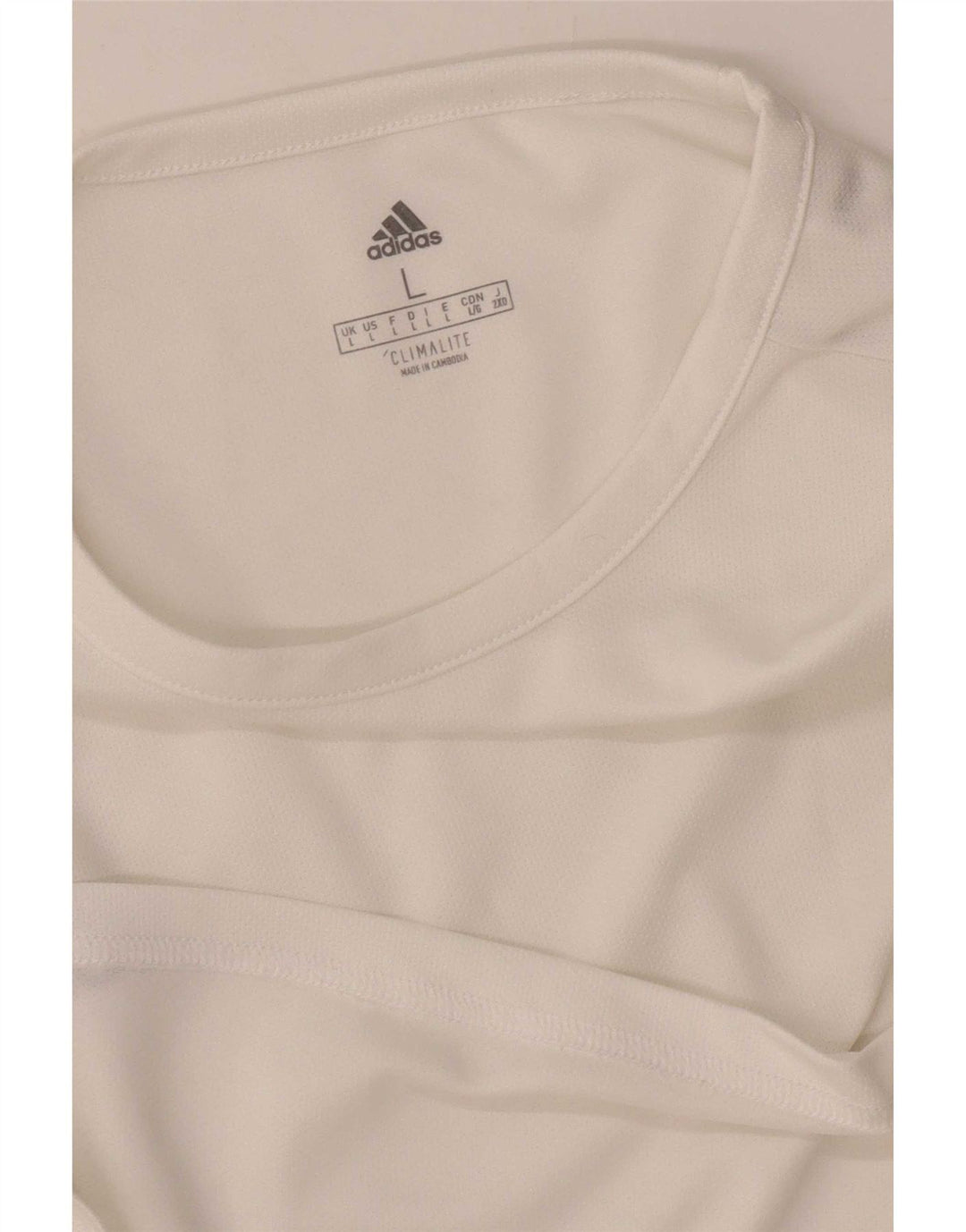 Adidas Męska koszulka Climalite Top, duża, biała, z blokami kolorów