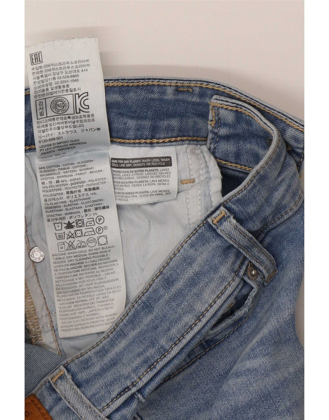 Damskie jeansy Levi's 715 Bootcut W26 L32 Niebieska bawełna