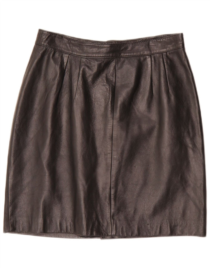 Mini skórzana spódnica damska Vintage W28 Średnia czerń