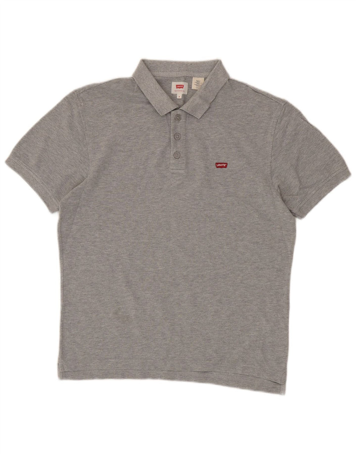 Męska koszulka polo LEVI'S, mała, szara, bawełniana