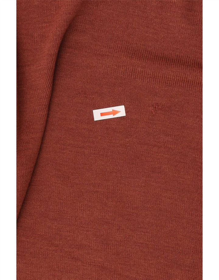Lacoste Męski sweter z okrągłym dekoltem, rozmiar 5, duży, brązowy, wełniany