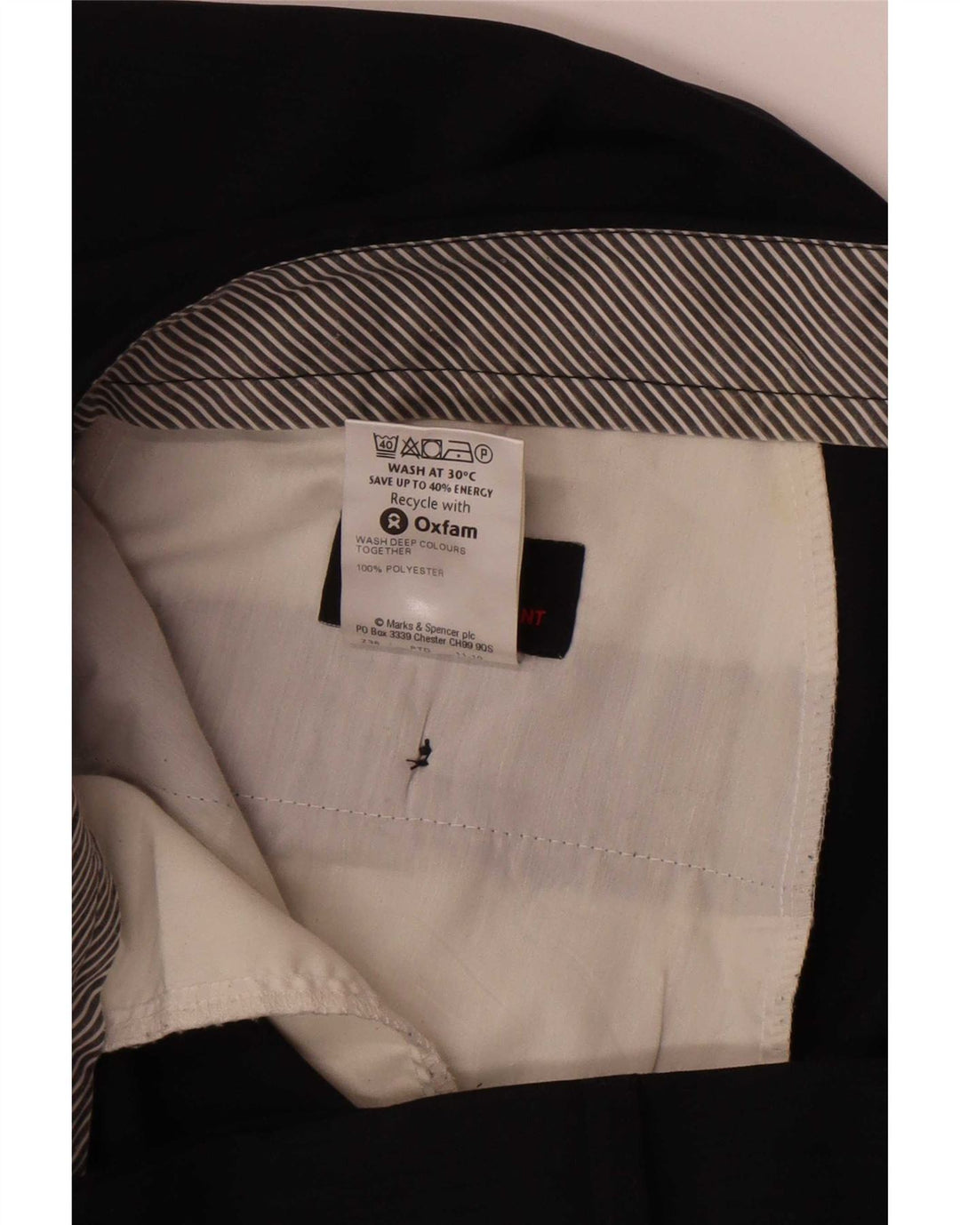 Marks & Spencer Męskie proste spodnie garniturowe W38 L33 Granatowy poliester