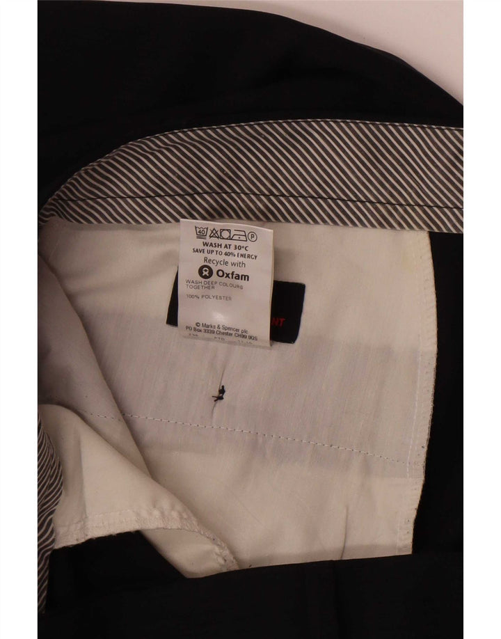 Marks & Spencer Męskie proste spodnie garniturowe W38 L33 Granatowy poliester