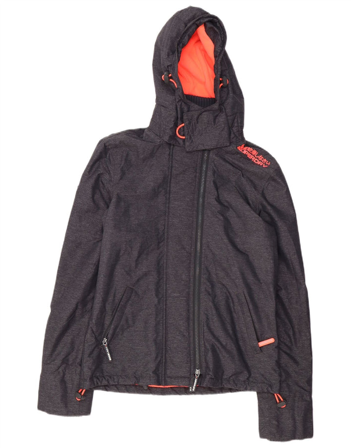 Damska wiatrówka z kapturem i kapturem Superdry UK 10, mała szara