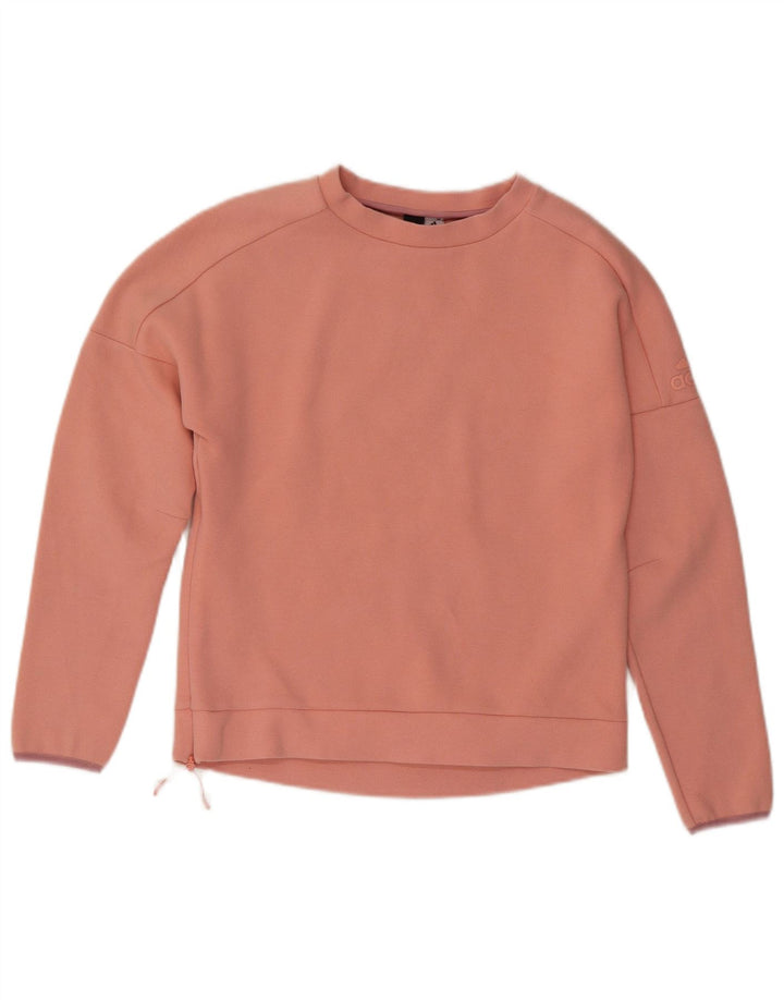 Damski sweter oversize ADIDAS UK 8/10, mały, różowy, bawełniany