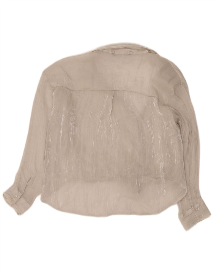 Damska bluzka koszulowa oversize Zara See Through UK 14 Średnia biel
