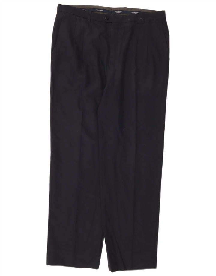 Męskie spodnie garniturowe Burberry IT 48 Medium W36 L31 Granatowa wełna