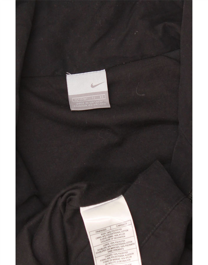 Damska bluza dresowa Nike US 16/18 XL, czarny poliester z blokami kolorów