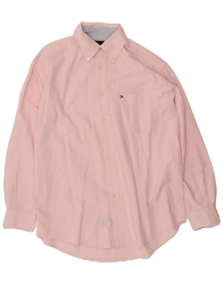 TOMMY HILFIGER Mens Shirt Medium Pink Cotton Vintage Tommy Hilfiger and Second-Hand Tommy Hilfiger from Messina Hembry 