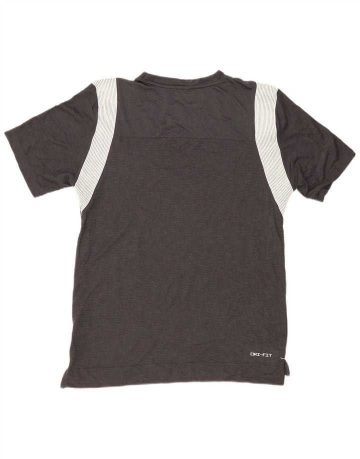Męski T-shirt z grafiką Nike Dri Fit, duży, czarny, poliestrowy w prążki