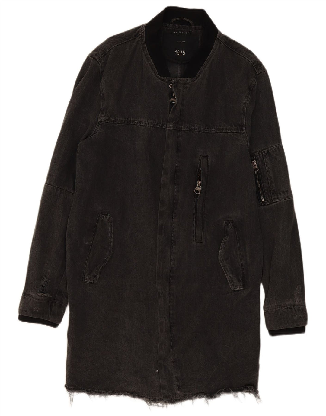 Męski płaszcz dżinsowy Zara UK 42 XL, szara bawełna