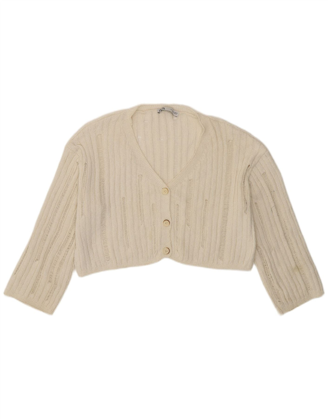Damski sweter oversize Zara Bolero UK 10, mały, w kolorze złamanej bieli