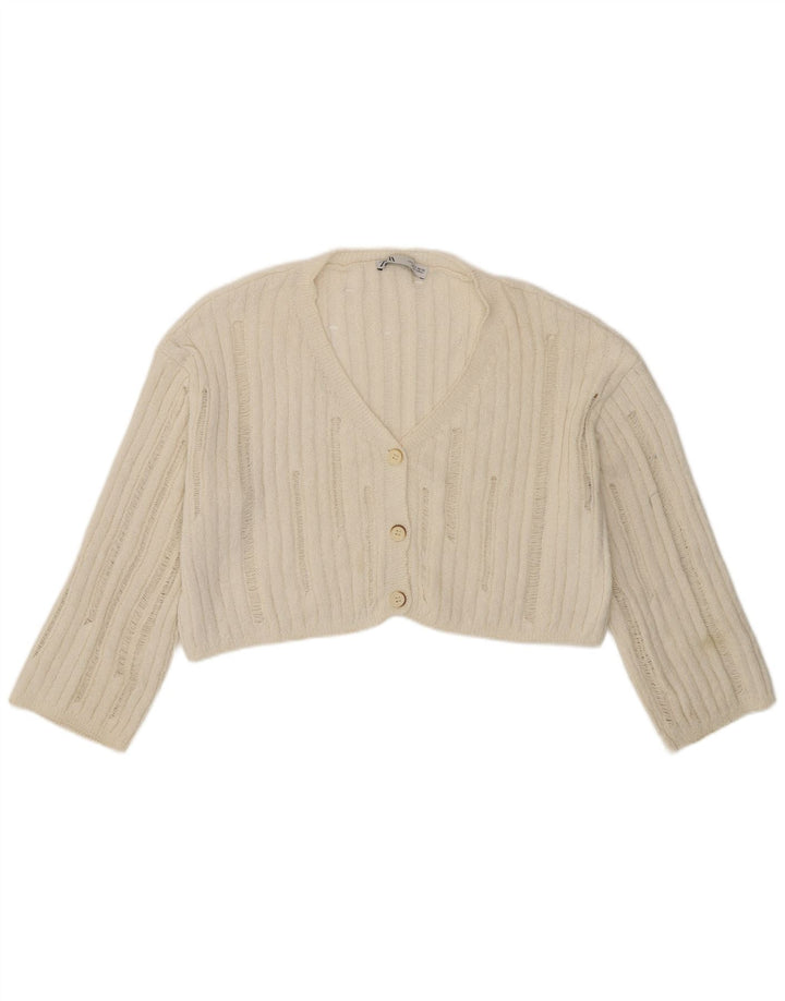 Damski sweter oversize Zara Bolero UK 10, mały, w kolorze złamanej bieli