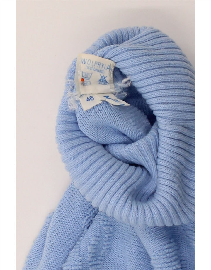 VINTAGE Womens Roll Neck Jumper Sweater IT 46 Large Blue Paisley Vintage Vintage and Second-Hand Vintage from Messina Hembry 