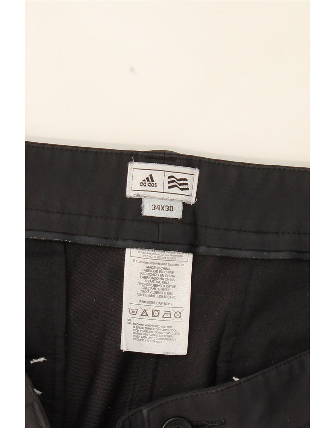 ADIDAS Mens Straight Chino Trousers W34 L30 Grey Polyester Vintage Adidas and Second-Hand Adidas from Messina Hembry 
