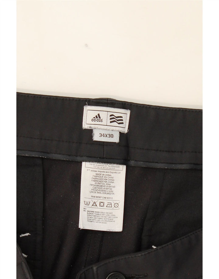 ADIDAS Mens Straight Chino Trousers W34 L30 Grey Polyester Vintage Adidas and Second-Hand Adidas from Messina Hembry 