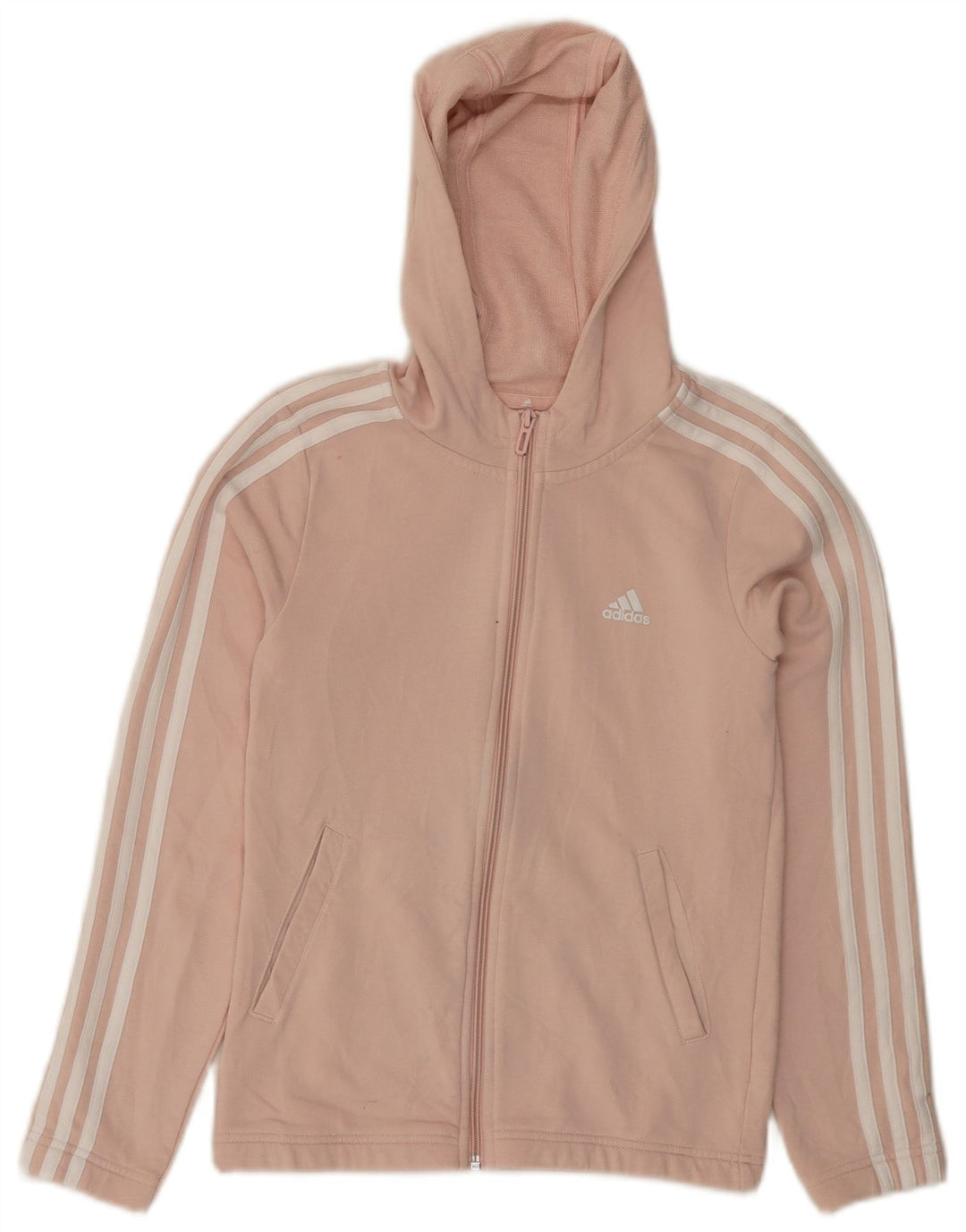 Sweter dziewczęcy ADIDAS z kapturem i zamkiem, 11-12 lat, różowy