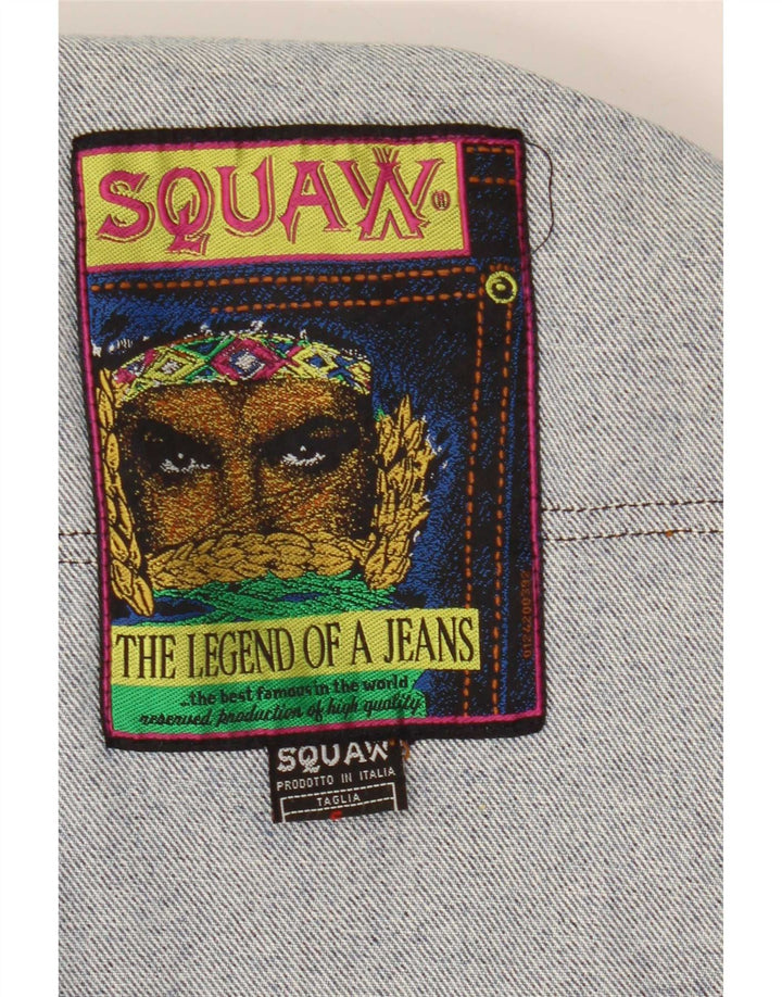 Damska kurtka dżinsowa Squaw Crop Oversize UK 10 Small, niebieska bawełna